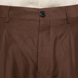 Pantaloncini con pieghe in marrone Laneus - uomo 