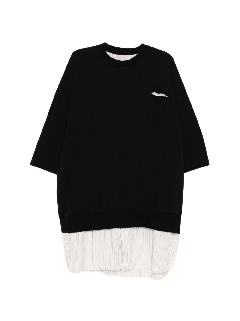 T-shirt con cut-out in nero Undercover - uomo 