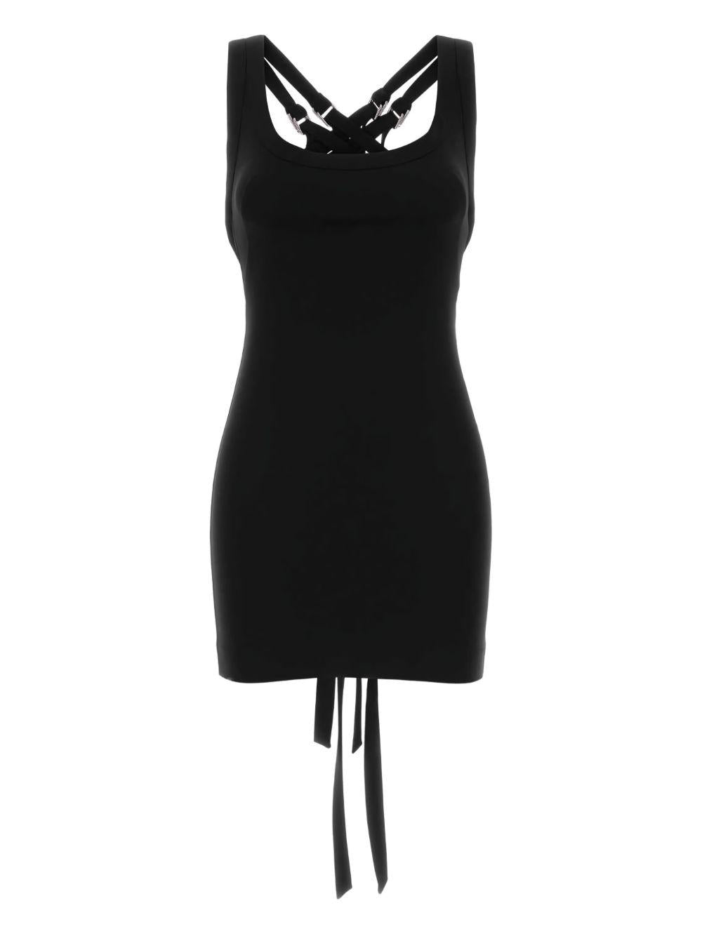 Abito con spalline incrociate in nero The attico - donna 