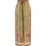 Pantaloni indra con stampa floreale in verde Zimmermann - donna 
