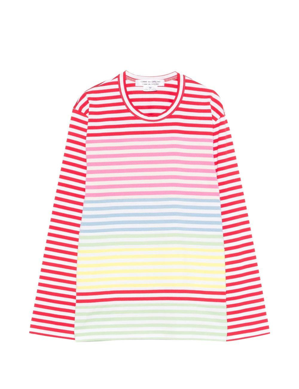 T-shirt a righe a maniche lunghe multicolore Junya watanabe - donna 