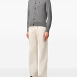 Cardigan ricamato in grigio Ami paris - uomo 