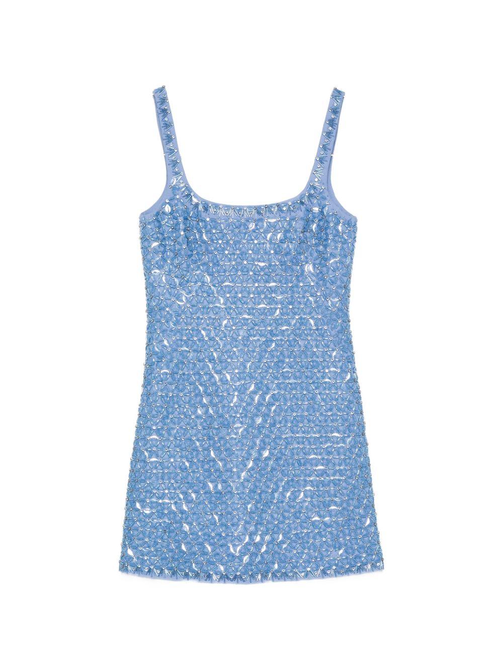 Mini abito con perline ziva in celeste Simkhai - donna 