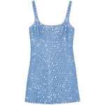 Mini abito con perline ziva in celeste Simkhai - donna 
