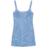 Mini abito con perline ziva in celeste Simkhai - donna 