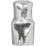 Mini abito con paillettes e fianchi imbottiti in argento David koma - donna 