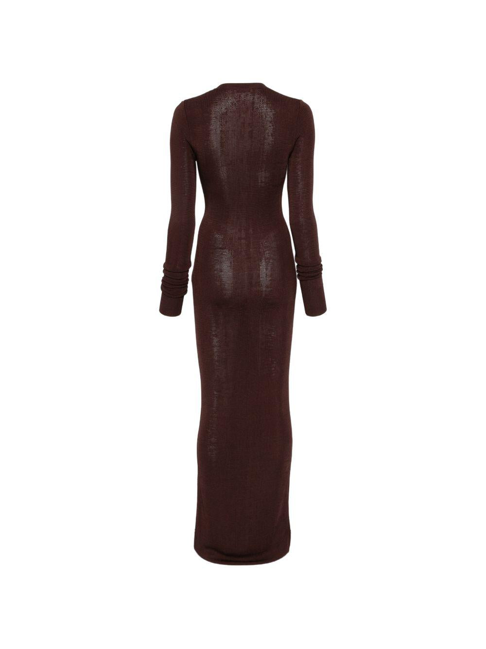 ABITO LUNGO SCOLLO A V in marrone Entire Studios - donna 