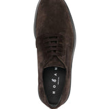 Derby strigate in suede in marrone Hogan - uomo 