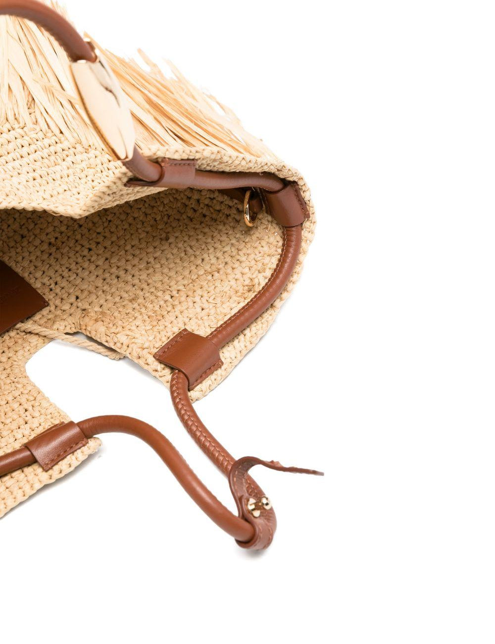 Borsa in raffia Goldentime in beige 