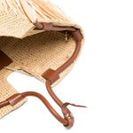 Borsa in raffia Goldentime in beige 