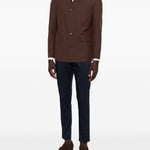 Giacca-camicia con tasche in marrone Grayed - uomo 