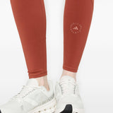 Leggings con logo in rosso terracotta Adidas by Stella Mc Cartney - donna 