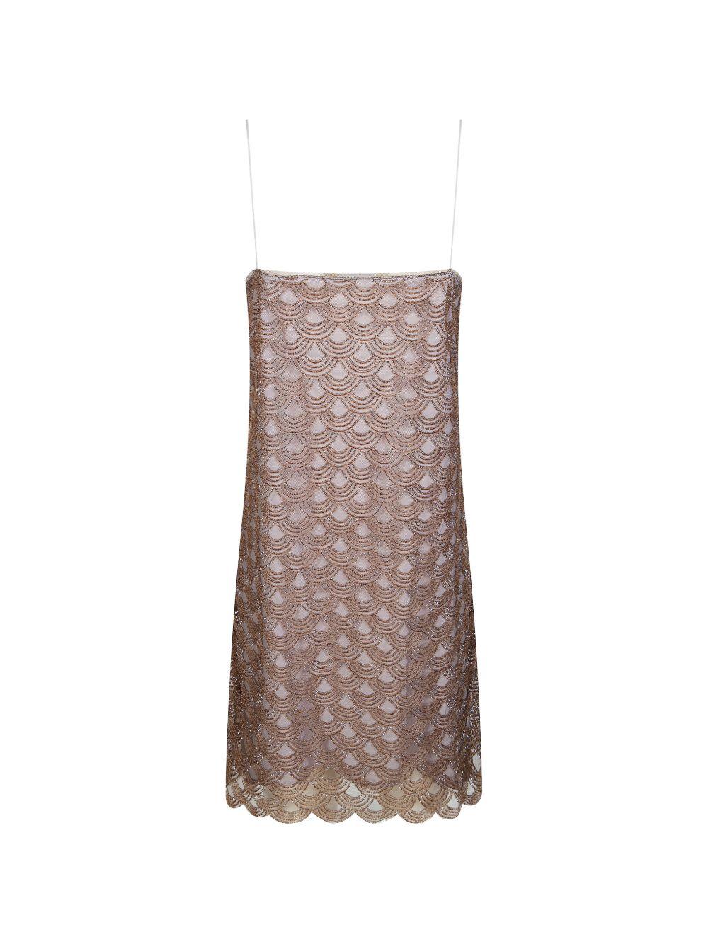 Abito mini con spalline sottili in oro ROTATE - donna 