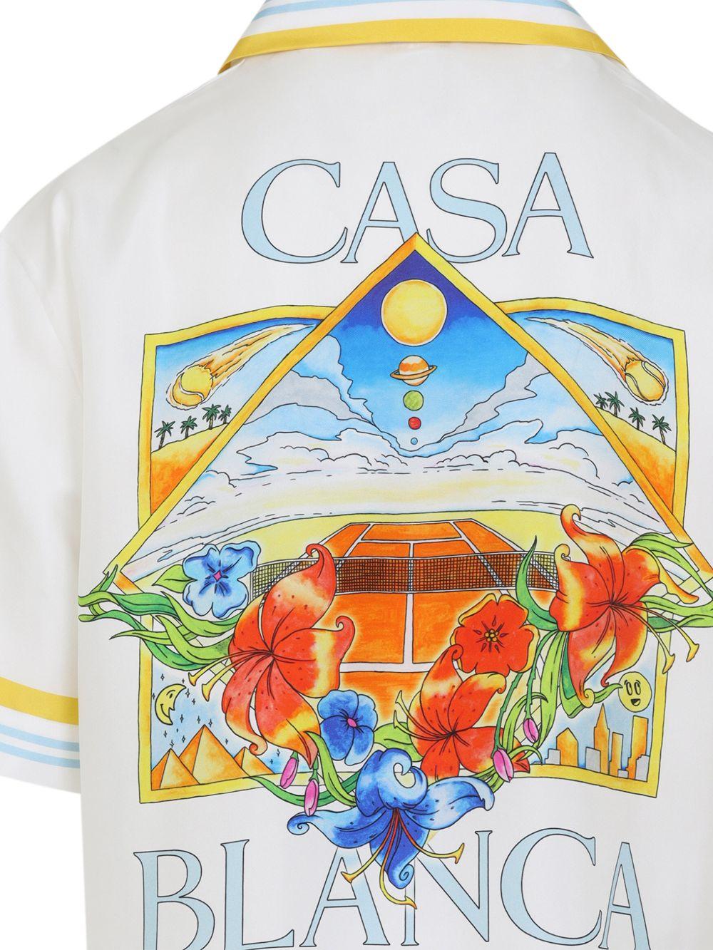 Camicia con stampasul retro in bianco Casablanca - uomo 