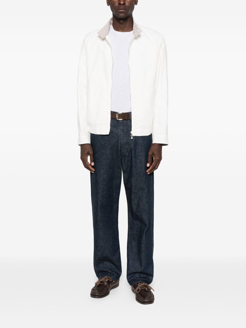 Giacca con zip antivento in bianco Brunello cucinelli - uomo 