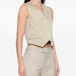Gilet Fauno in beige e bianco Max Mara - donna 