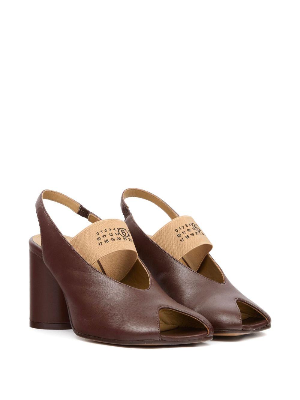 Sandali con punta aperta in marrone Mm6 maison margiela - donna 