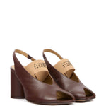 Sandali con punta aperta in marrone Mm6 maison margiela - donna 