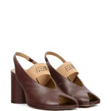Sandali con punta aperta in marrone Mm6 maison margiela - donna 
