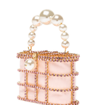 Borsa a mano con cristalli e perle holli in rosa Rosantica - donna 