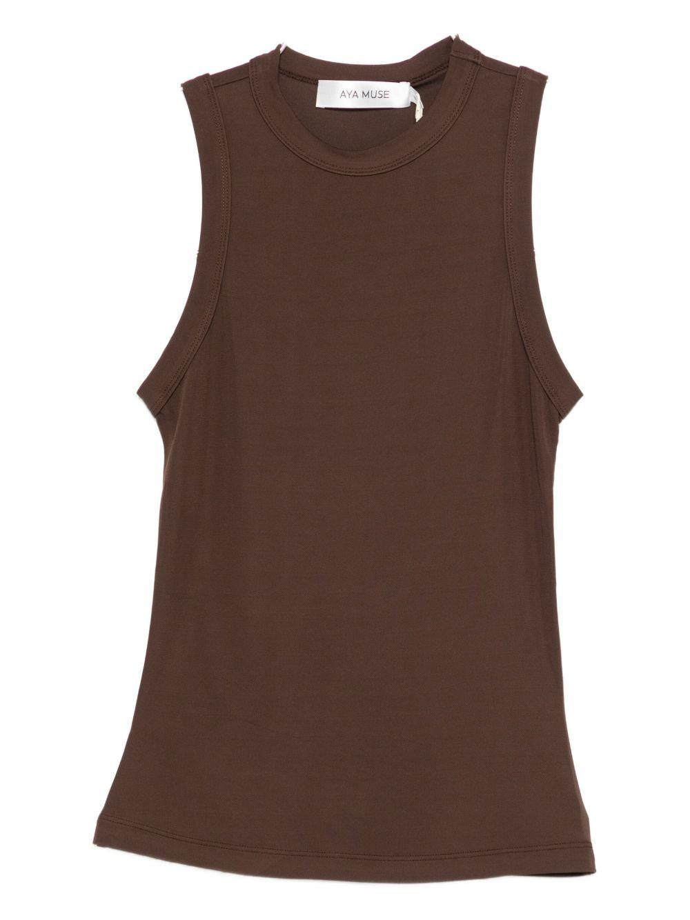 Top girocollo in marrone Aya Muse - donna 