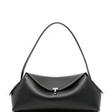 Borsa in pelle con chiusura a T in nero 