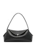 Borsa in pelle con chiusura a T in nero