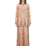 Camicia Roselight in seta floreale rosa 