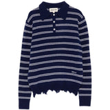 Polo a righe effetto usurato in blu e bianco Shushu/tong - donna 