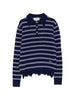 Polo a righe effetto usurato in blu e bianco Shushu/tong - donna