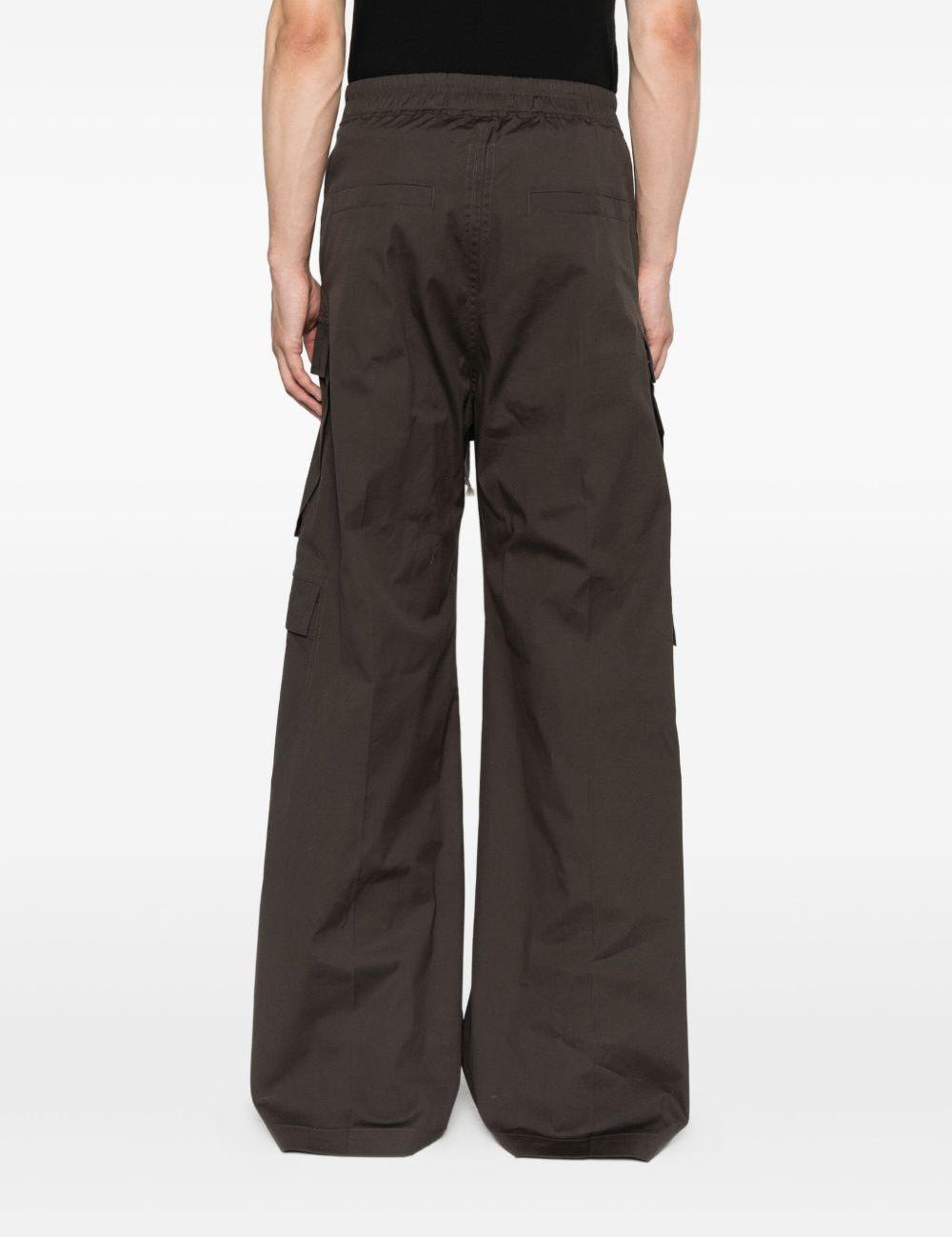 Pantaloni cargo con coulisse in marrone Rick owens - uomo 