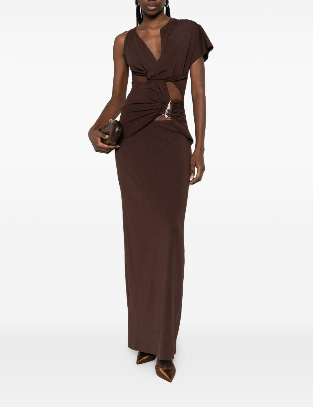 Abito con pendente in marrone Christopher Esber - donna 