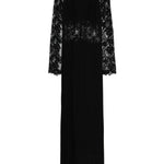Abito lungo con inserti in pizzo nero Ermanno Scervino - donna 