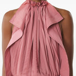 Abito lungo con scollo all'americana in rosa Lanvin - donna 