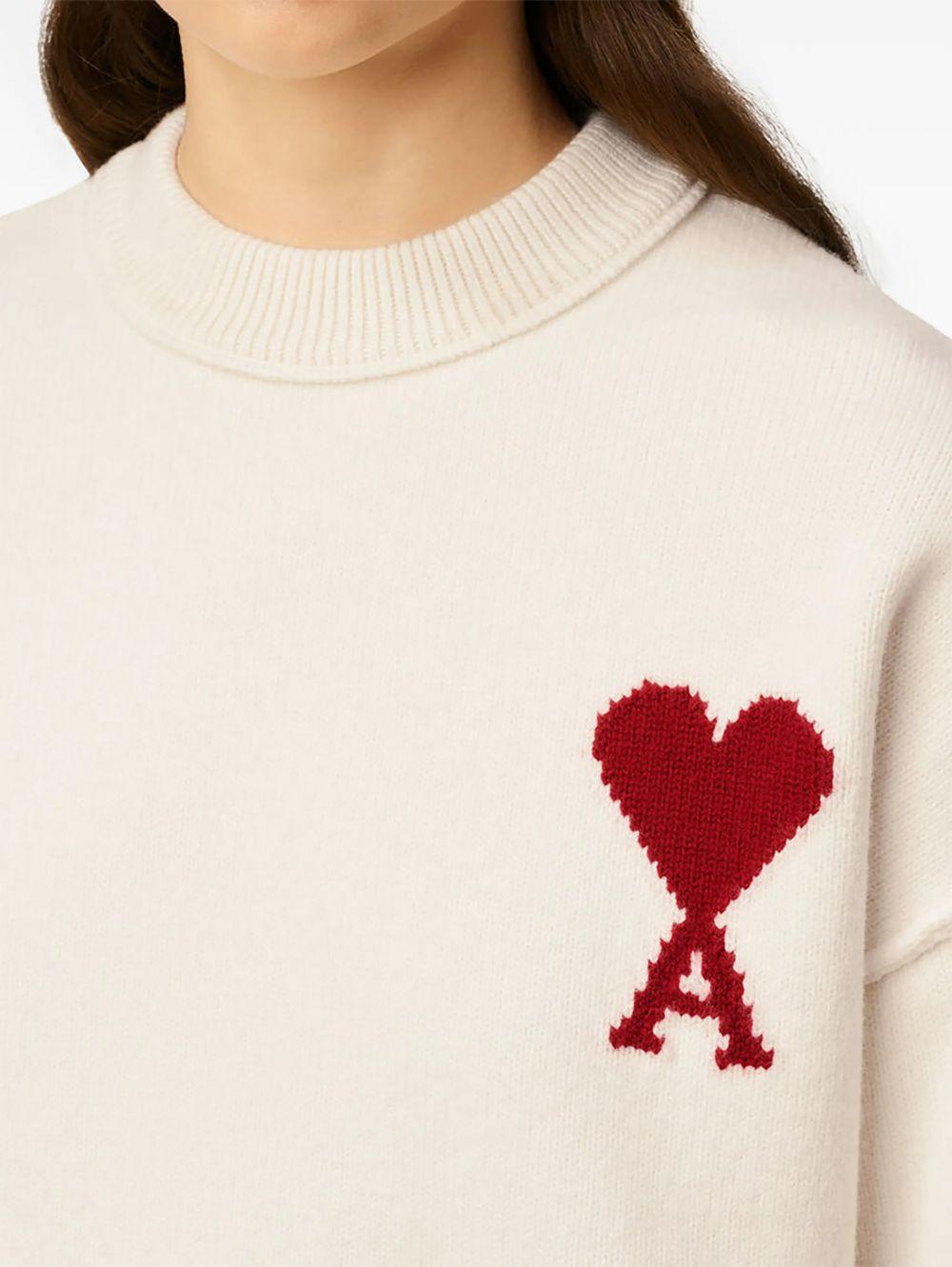 Maglione con logo in avorio Ami Paris - unisex 