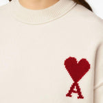 Maglione con logo in avorio Ami Paris - unisex 
