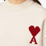 Maglione con logo in avorio Ami Paris - unisex 
