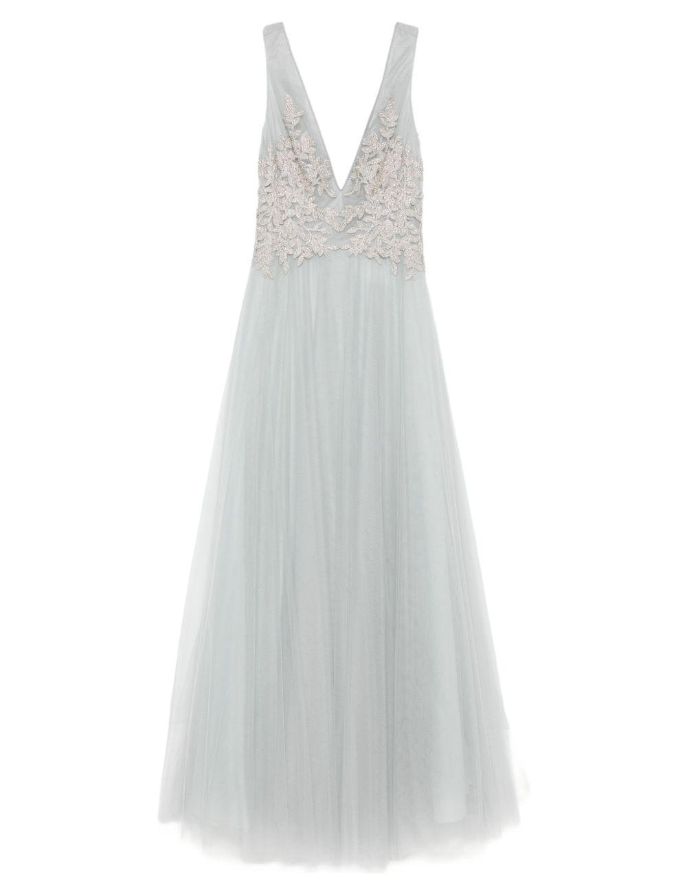 Abito lungo con scollo a V in grigio Costarellos - donna 
