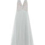 Abito lungo con scollo a V in grigio Costarellos - donna 