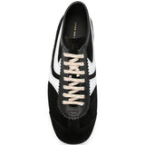 Sneakers a pannelli in pelle in nero 
