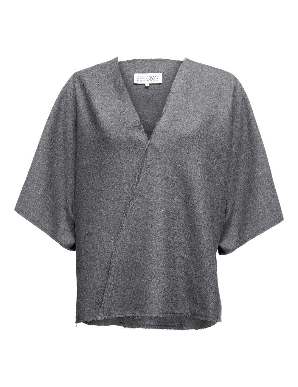 Top con design a portafoglio in grigio Mm6 maison margiela - donna 