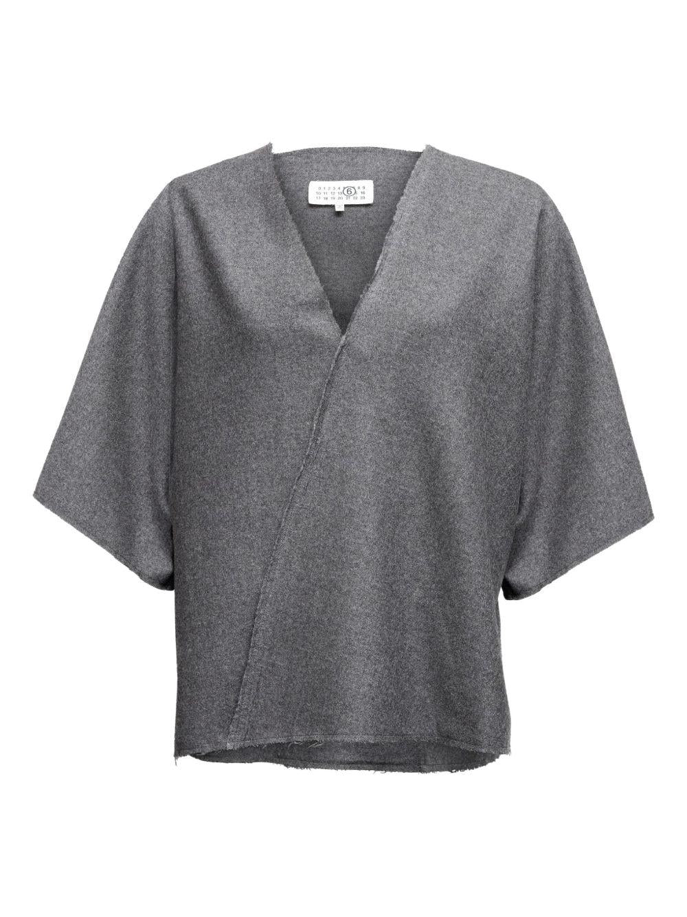 Top con design a portafoglio in grigio Mm6 maison margiela - donna 