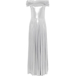Abito maxi con spalle scoperte in argento Norma Kamali - donna 