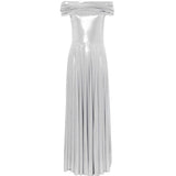 Abito maxi con spalle scoperte in argento Norma Kamali - donna 