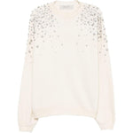Felpa Star con cristalli in cotone bianco 