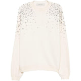 Felpa Star con cristalli in cotone bianco 