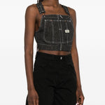 Top stile salopette in nero R13 - donna 