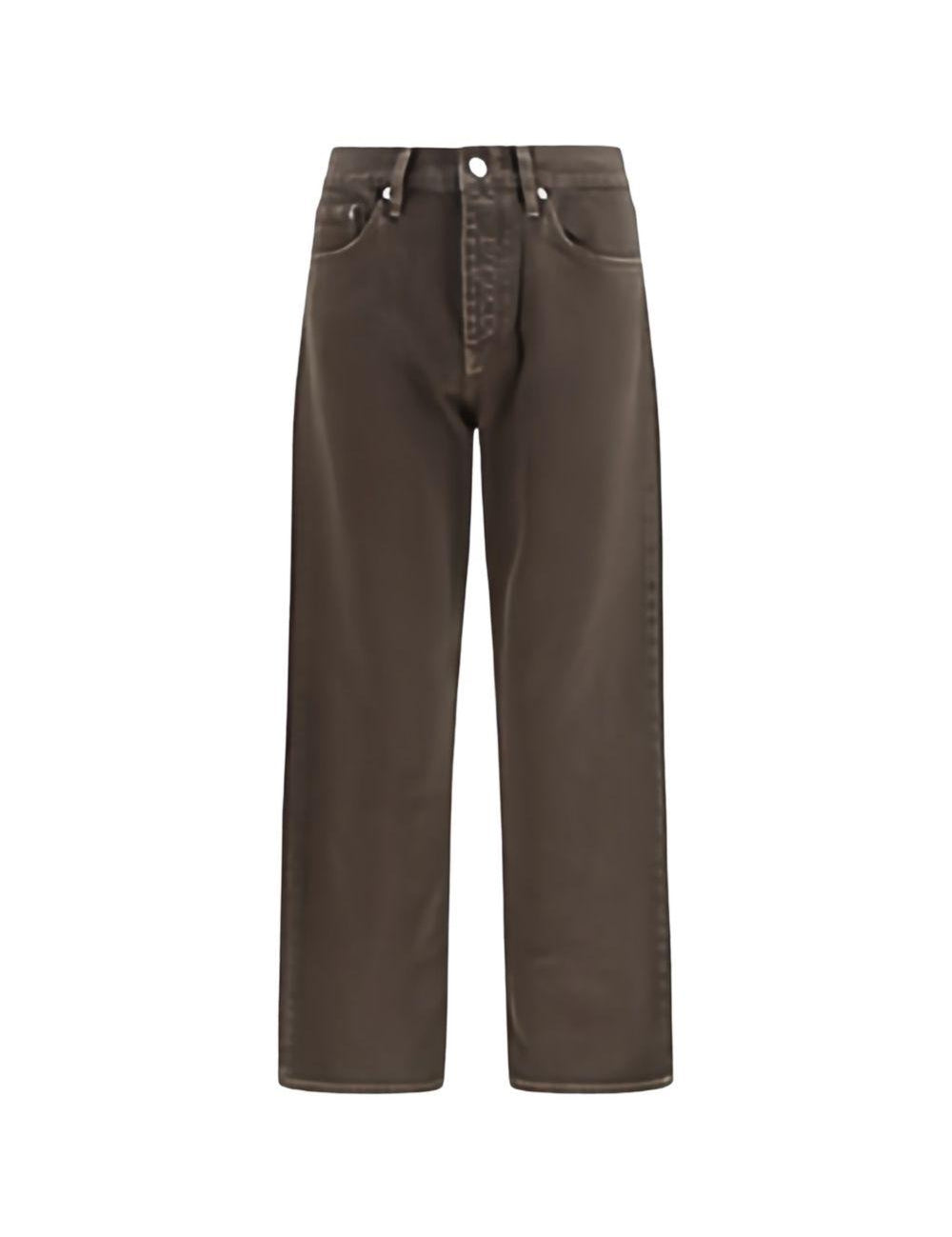 Jeans a gamba dritta in marrone 