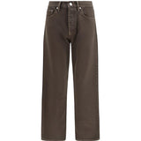 Jeans a gamba dritta in marrone 