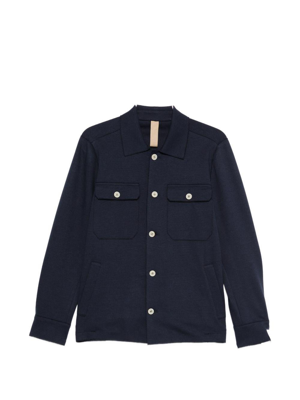 Giacca-camicia con tasche in blu Eleventy - uomo 